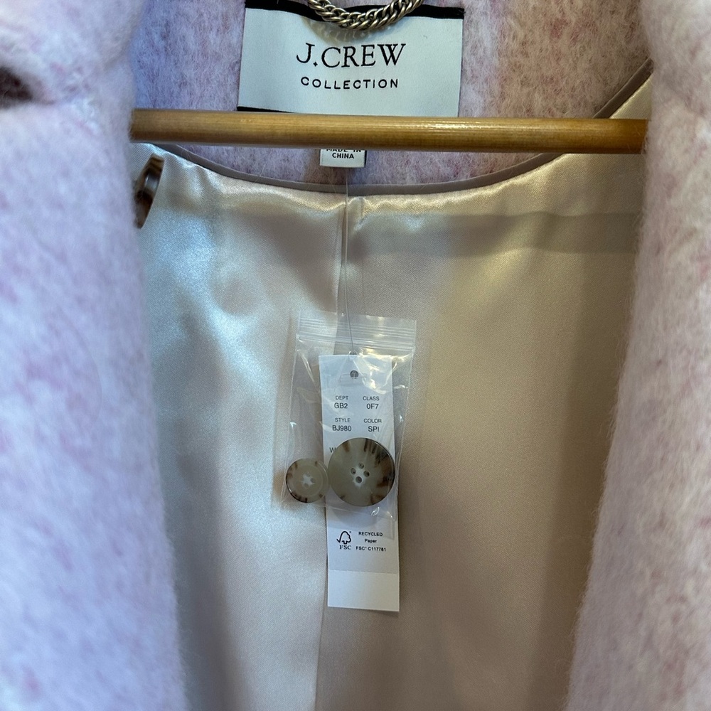 J. Crew Italian Wool Light Pink Pea Coat - Picture 5 of 15
